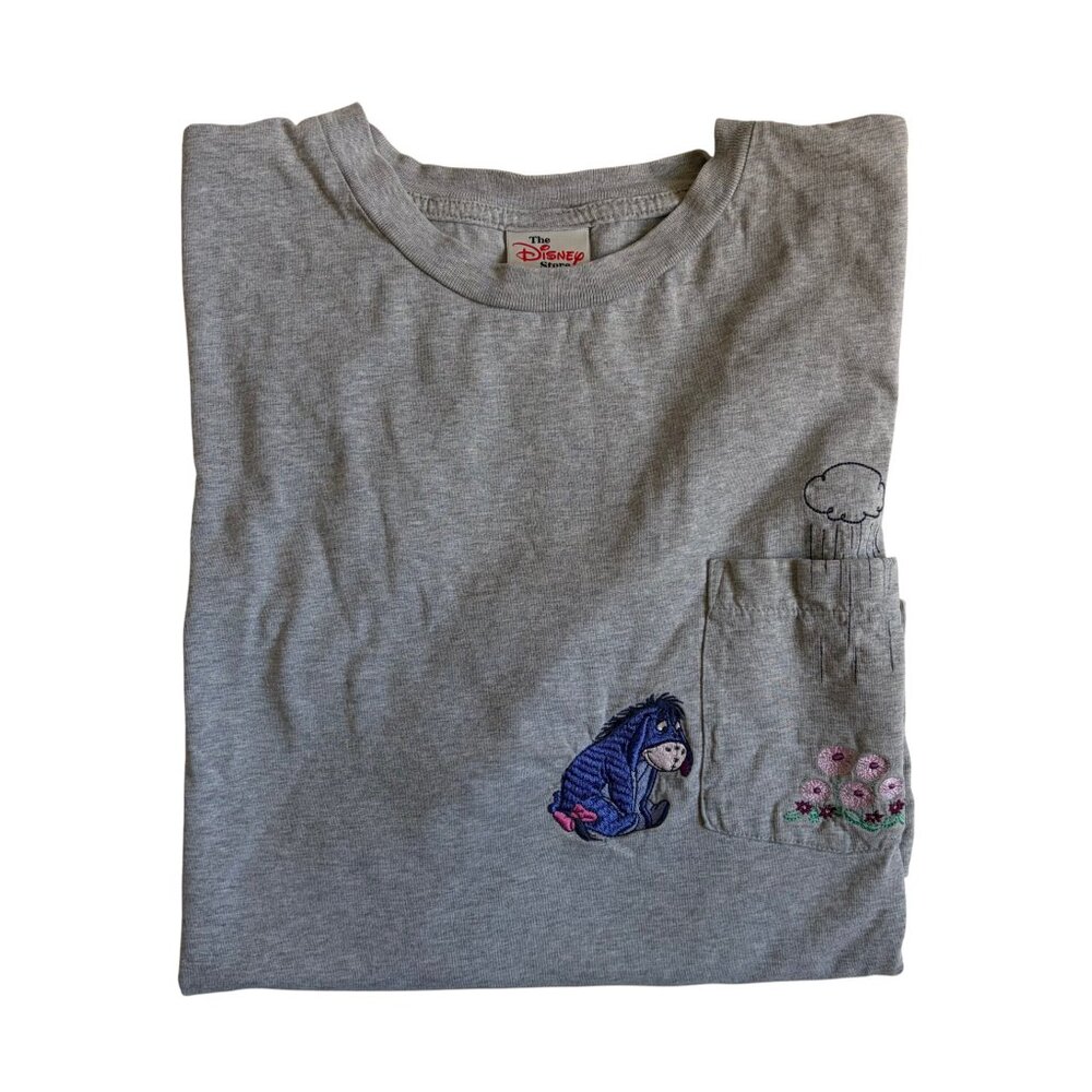 The Disney Store Vintage 90's Eeyore Embroidered T-Shirt - Size Extra Large